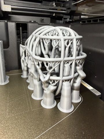 Muzzle being 3D printed with supports